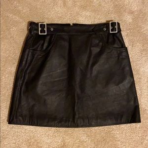 Rebecca Minkoff black leather skirt sz 4